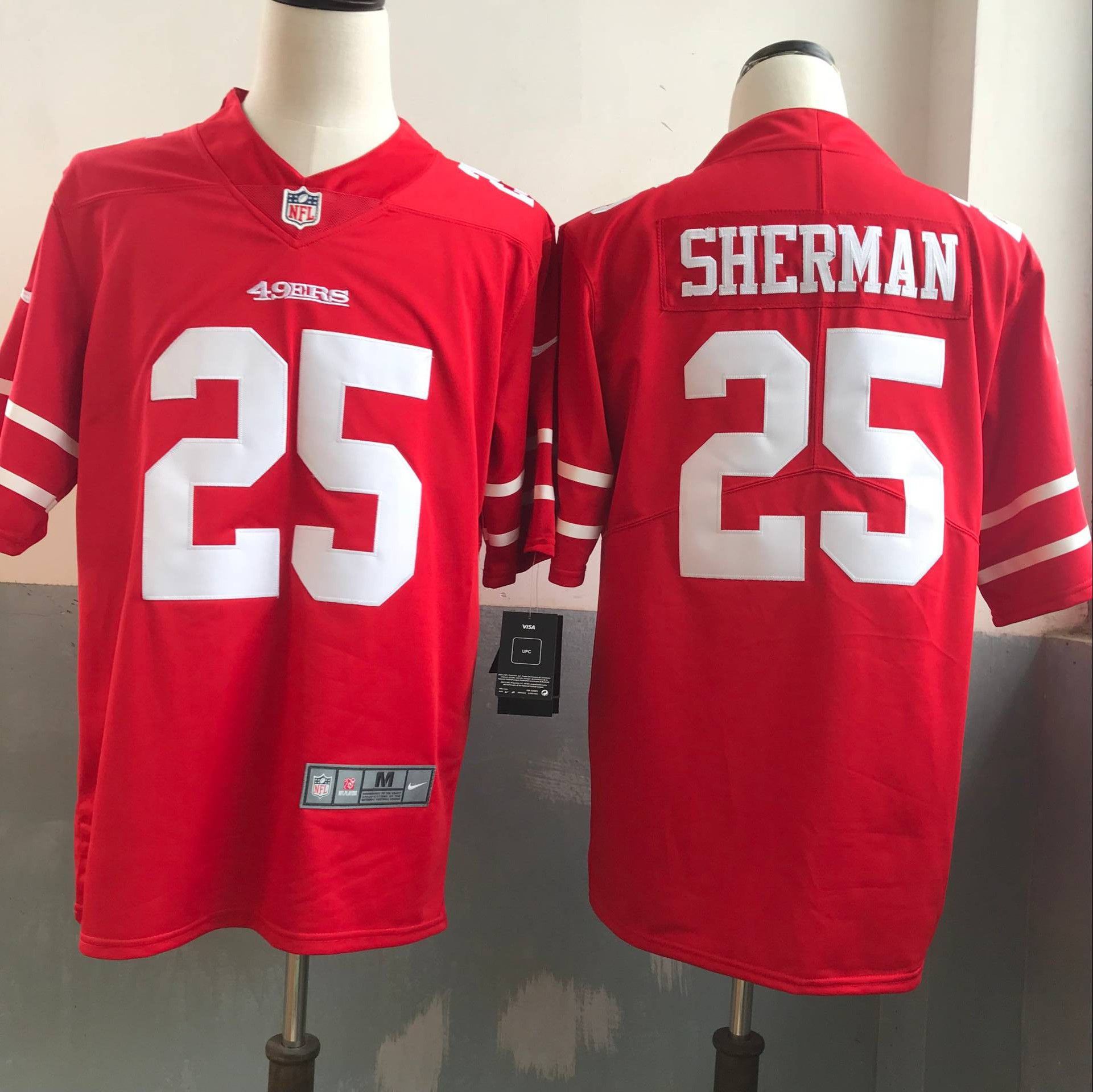 Men San Francisco 49ers #25 Sherman Red Nike Vapor Untouchable Limited NFL Jerseys->->NFL Jersey